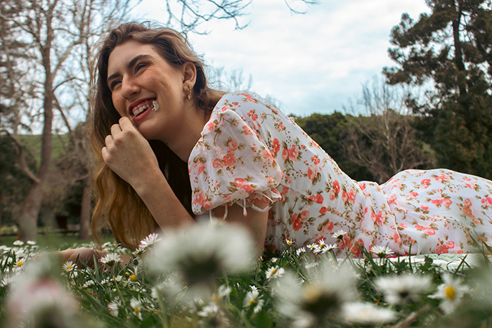 Photo of girl in garden